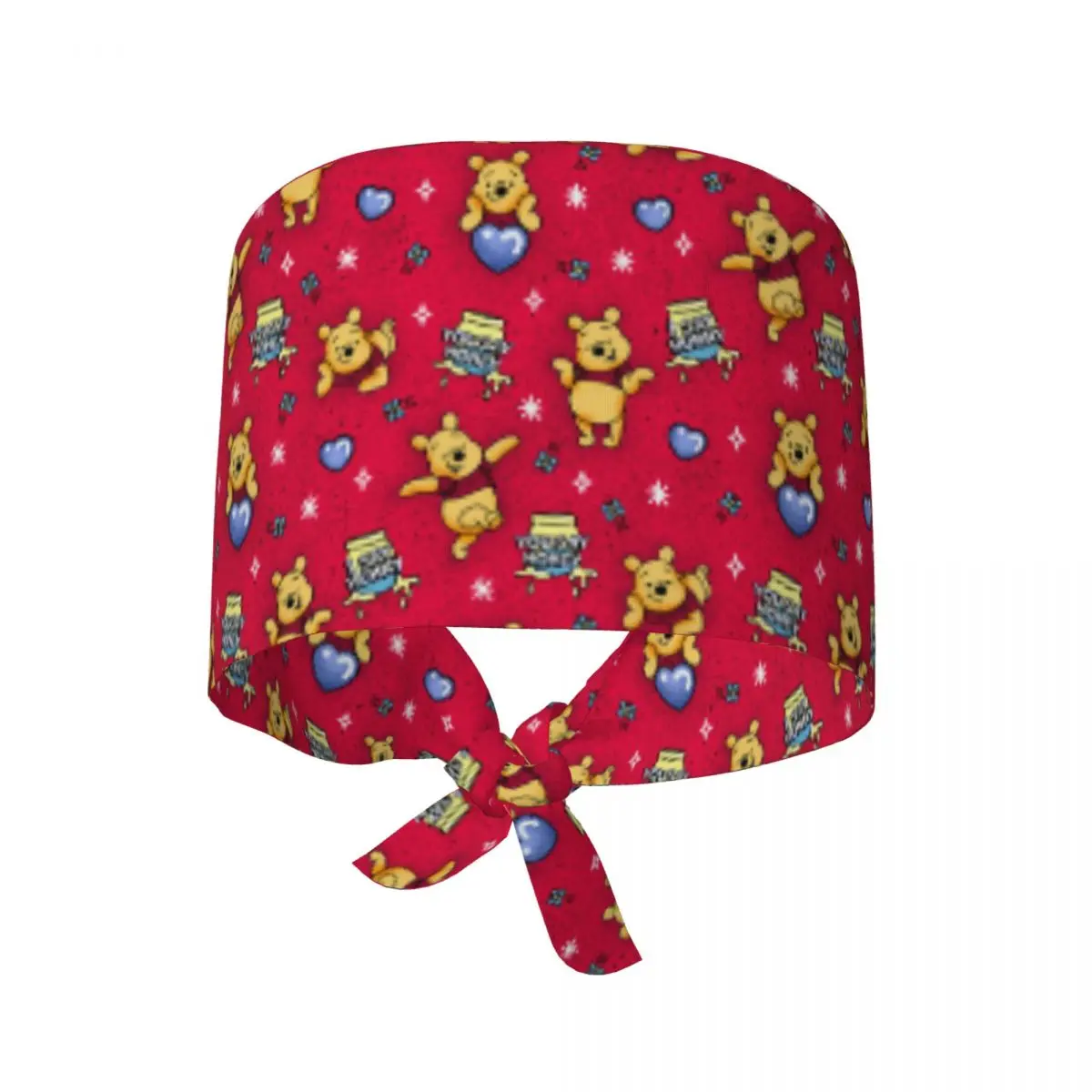 

Custom Cartoon Winnie The Pooh Medical Staff Scrubs Hat Women Men Doctor Nursing Surgical Cap Scrub Caps