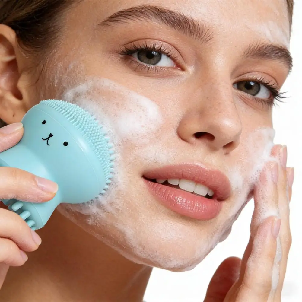 

Silicone Face Brush Facial Cleanser Sensitive Skin Deep Pore Cleansing Exfoliating Massage Brush Heads for Women Man