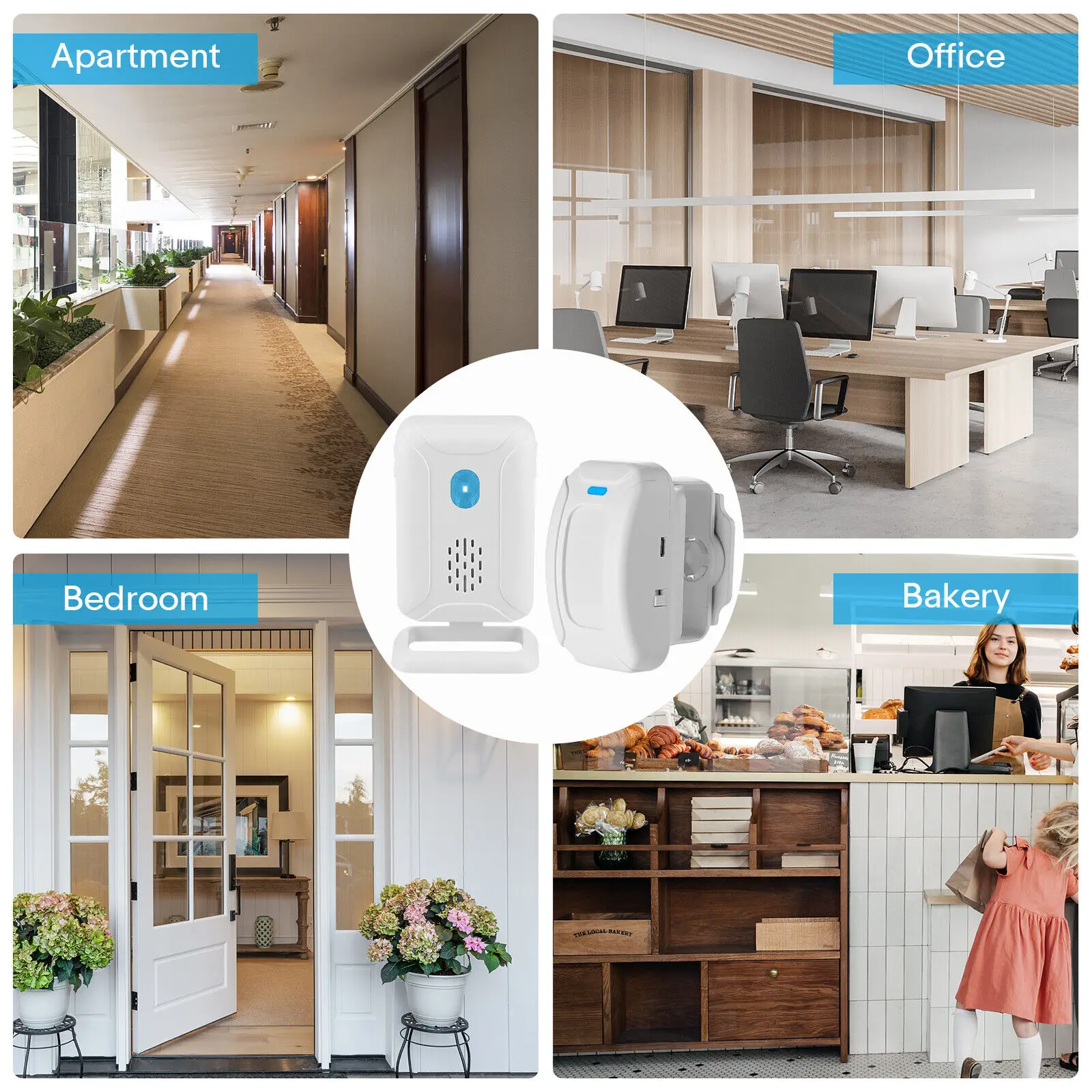 Wireless Shop Store Home Security Welcome Chime Doorbell 4x Infrared PIR Motion Sensor Movement Detector Entry Alarm Bell DIY