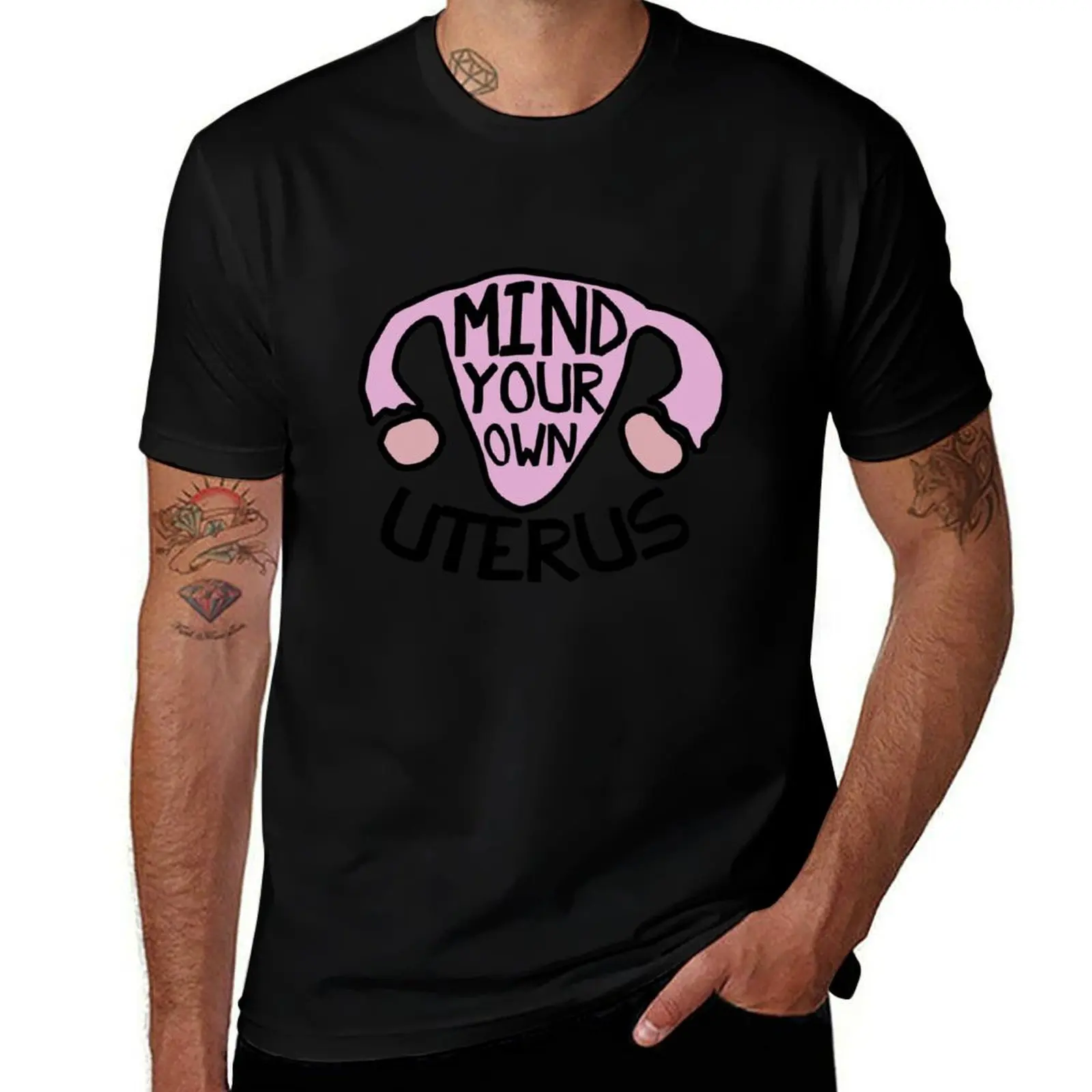 Mind your own uterus T-Shirt Casual Simple Design Short Sleeve Shirt T-Shirt