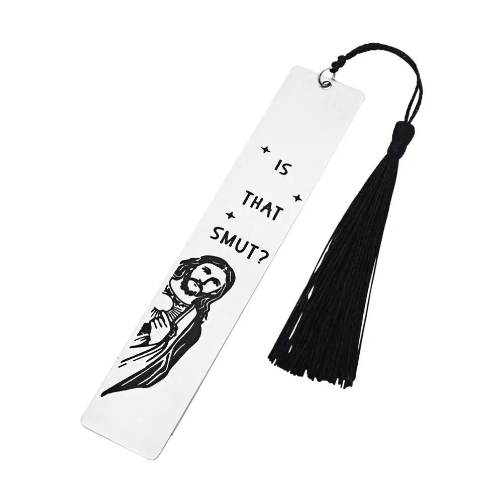 Book Lover Humor Peeking Jesus Book Marker Stainless Steel Inspirational Bookmark For Teachers Students Long Tassel For Cow D1O3
