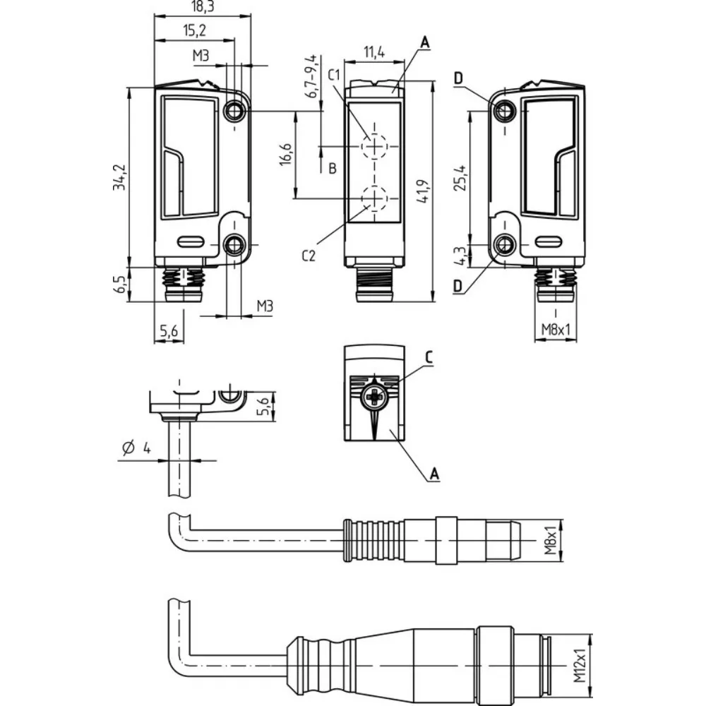 HT5B/4 High Precision Photoelectric Sensor Industrial Use Stable Detection Easy Operation For Automated Production Line