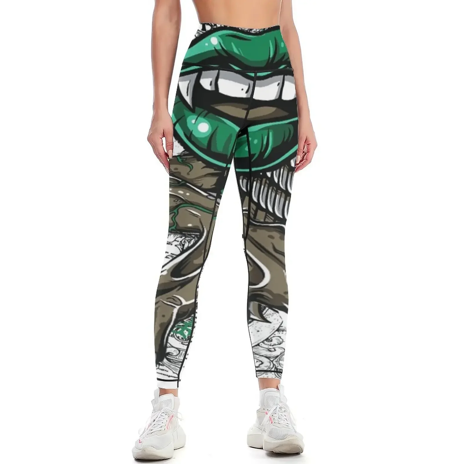 

Green Lips And Claws Leggings Fitness clothing joggers for exercise clothing for Sports female Womens Leggings