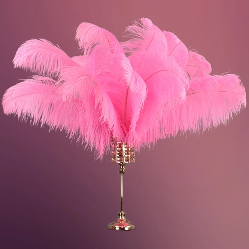 Rosa Straußenfedern-Dekoration, 15–70 cm, große dekorative Federn für Stickarbeiten, Hüte, Vasen, Tischdekorationen, Hochzeitsaccessoires. – Detail 3