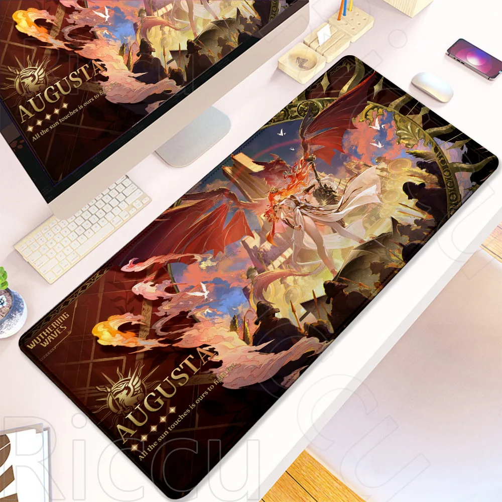 

Hentai Augusta Wuthering Waves Mouse Pad Game Laptop Play Mat Extra Large Kawaii Anime Non-slip Mouse Pad PC Gaming Accessories