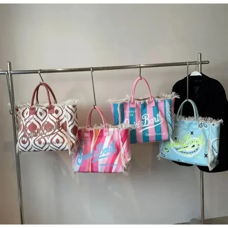 

Базовый стиль, холщовые женские сумки на плечо с кисточками, внутренний карман, новинка 2024, модные сумки большой вместимости с узором высокого качества