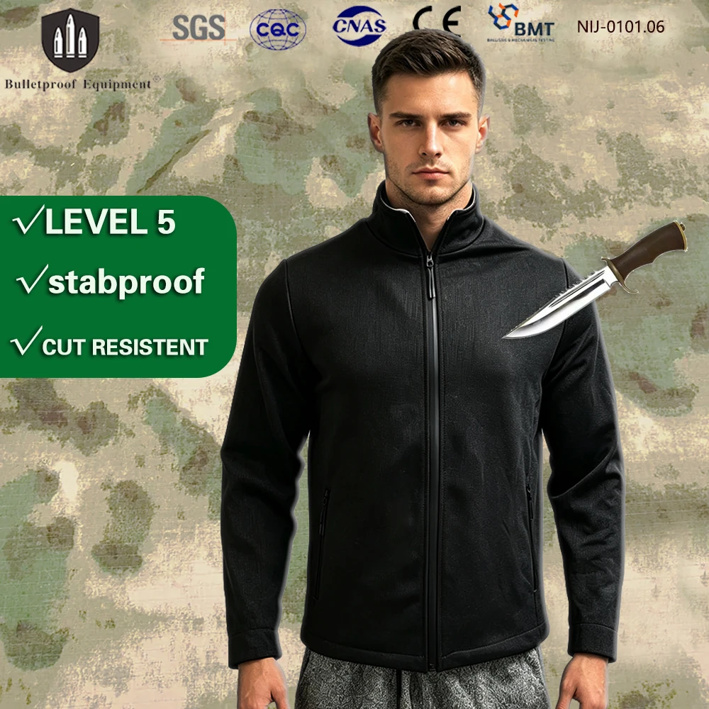 SGS Level 5 Double Layer HPPE Soft Stabproof Resistant Jacket Cut Proof Anti-slash Lightweight Tactical Protective Clothing