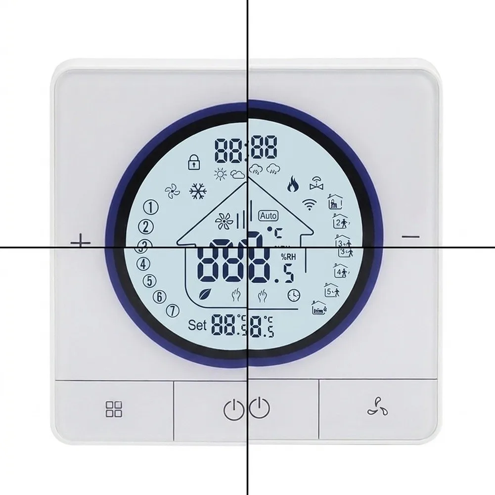 Ultra-Thin for Smart Programmable Thermostat 13mm Thickness for Flush Wall Mounting LED Screen and Weekly Scheduling