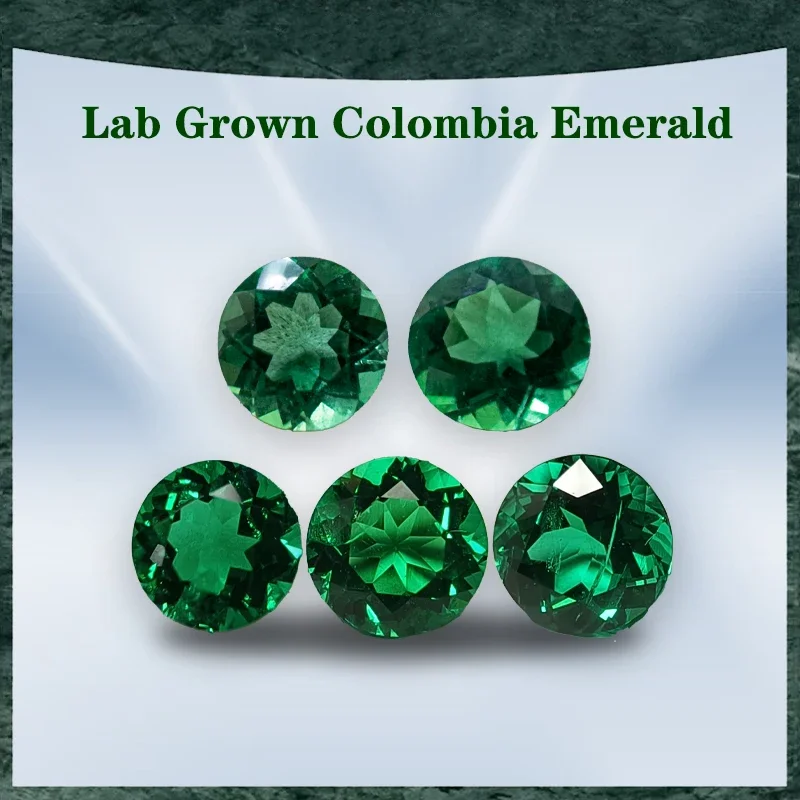 

Top Lab Grown Colombia Emerald Round Shape Selectable AGL Certificate Hydrothermal Emeralds for Diy Jewelry Making Materials