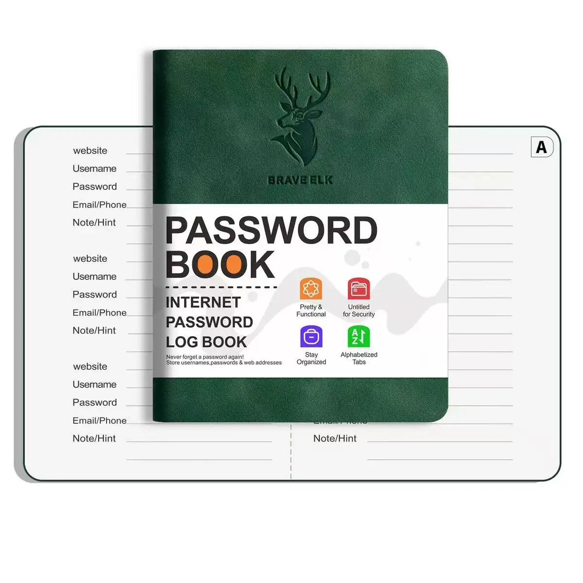 B6 Passwort-Organizer: Gebundene Alphabet-Tabs – verhindert Identitätsdiebstahl, praktische Taschenformat für Reisen im Home-Office – Detail 7