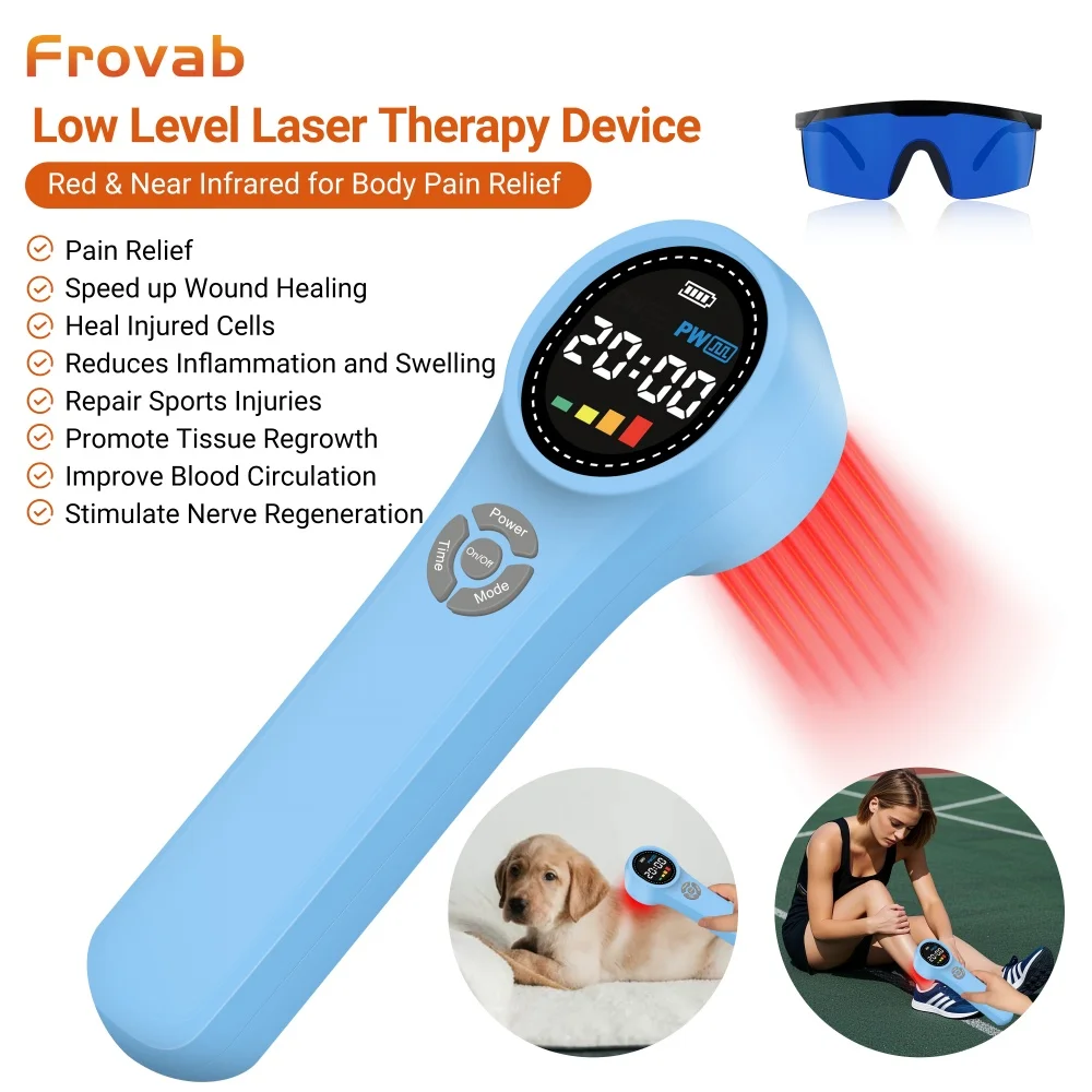 

Frovab Red Infrared Light Therapy Joint Muscle Pain Relief Portable Cold Laser Device for Rheumatism Arthritis Inflammation