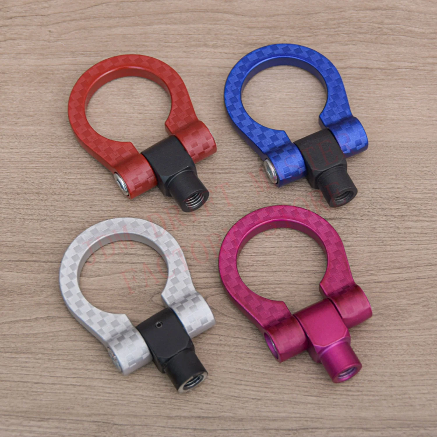 JDM Carbon Fiber Billet Aluminum Screw-On Front Rear Auto Tow HooK Ring Kit For Volkswagen/Toyota/SUZUKI Swift