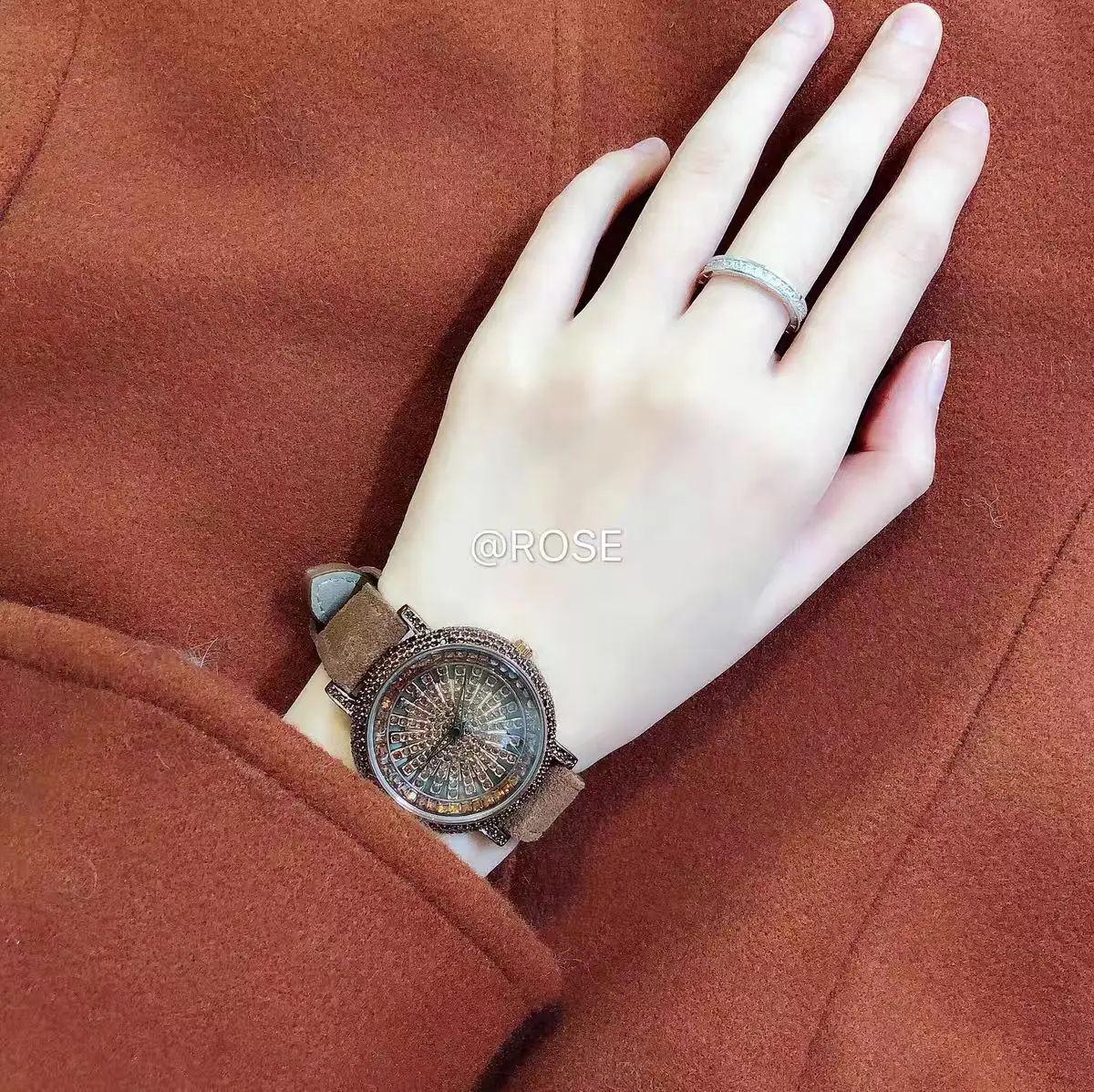 new full diamond time comes and goes women's watch retro fashion student classic simple waterproof watch women's birthday gift