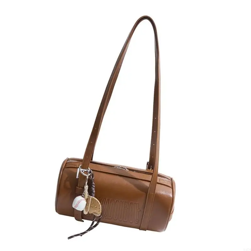 

Fashion Cylinder Crossbody Bag Trendy Women's Handbag PU Leather Shoulder Purse 547A