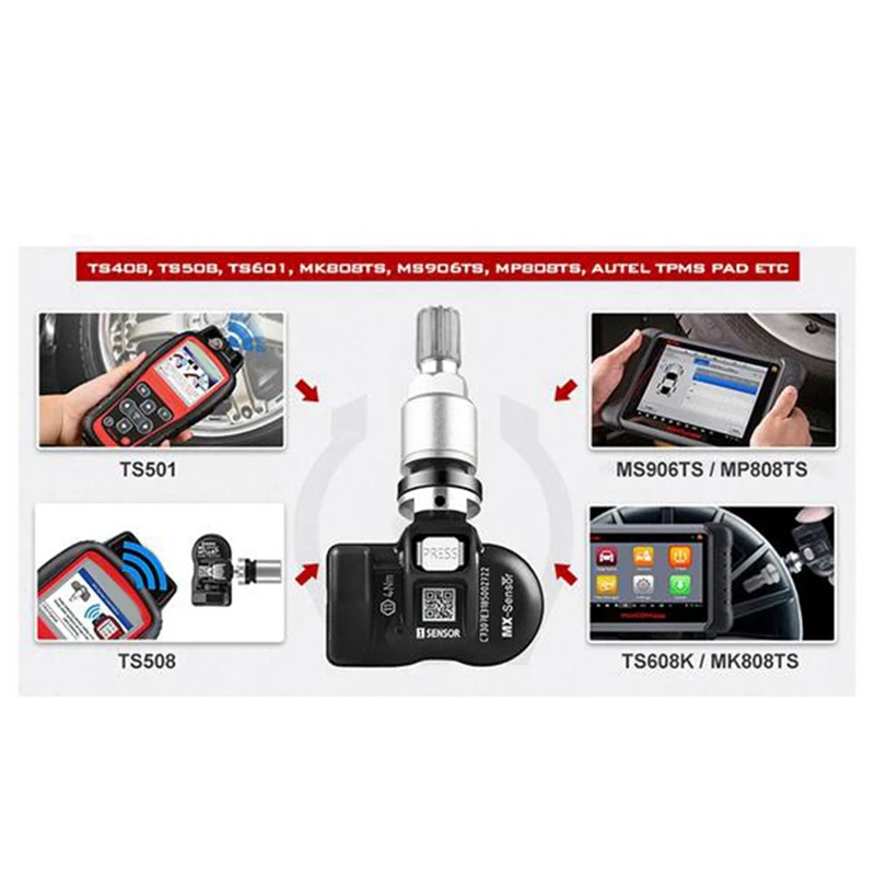 Capteur TPMS programmable adapté au système de surveillance de la pression AUnicknopathie, capteur Z 433 successif, universel 2 en 1, 315Mhz, 4