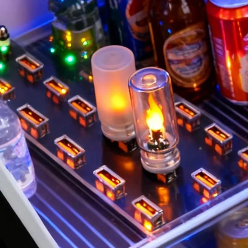 USB Flame Flickering LED Frosted Clear Glass Candle Night Light Simulated Flame for Car Home Room Laptop PC Festival Decoration