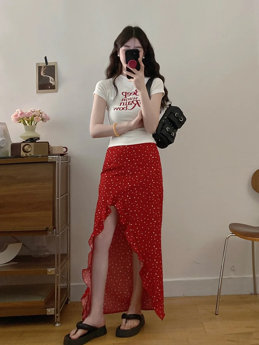 

Летний комплект для женщин больших размеров: футболка с коротким рукавом и круглым вырезом, длинное платье с кружевной отделкой, раздельный комплект из двух предметов, повседневный стиль, дышащая ткань