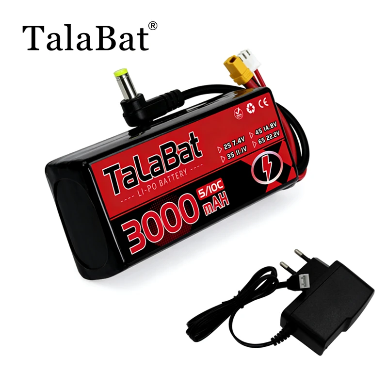 3000MAH 2S 5C 10C 7.4V Lipo Battery + Charger Power Indicator for Fatshark Glasses Dominator Skyzone Aomway FPV Goggles RC Drone