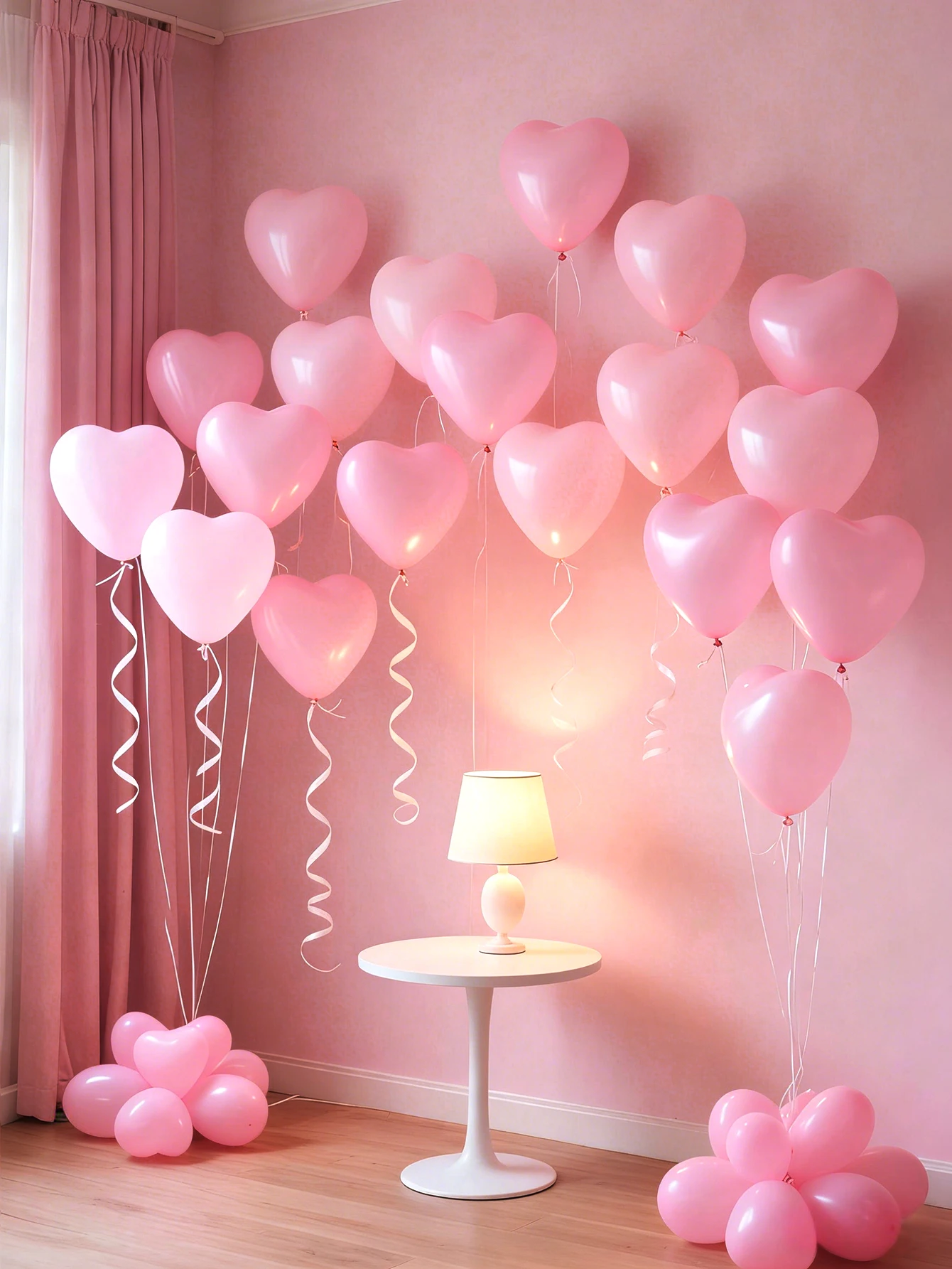 10pcs 10-inch pink heart-shaped latex balloons are suitable for Valentine's Day decoration, birthday decoration, wedding