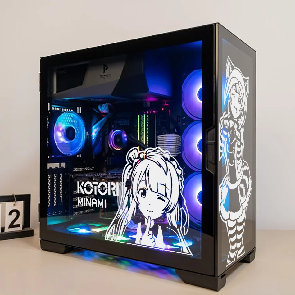 Lovelive Anime PC Case Stickers,Cute Japenese Cartoon Decor Decals for Compuer Chassis Skin,Easy Removable Waterproof Hollow Out