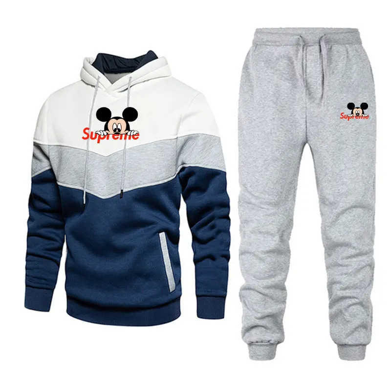 

2025 autumn foreign trade fashion brand outdoor Disney cartoon printed men's sportswear hooded casual hip-hop women's clothing