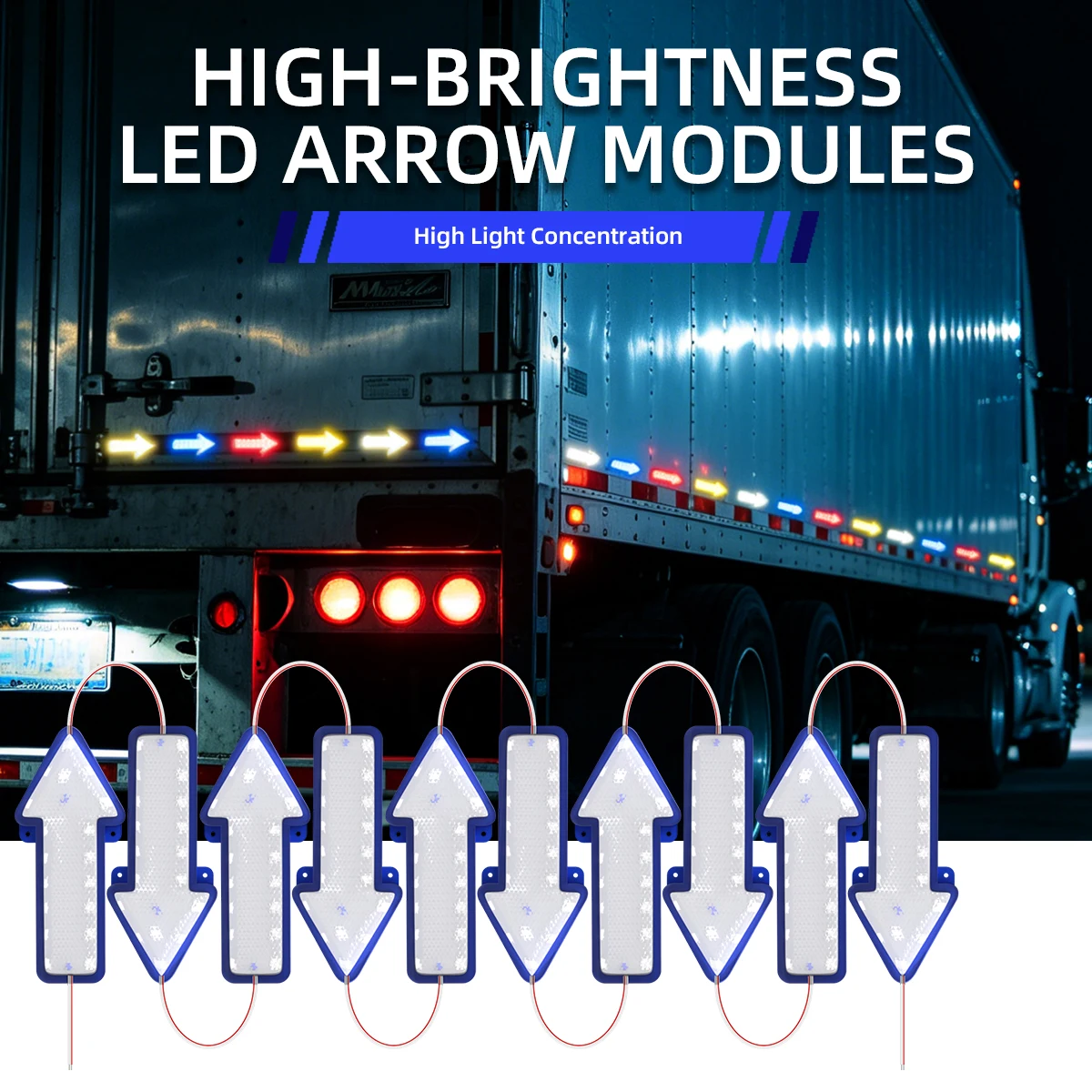 10Pcs High-Brightness LED Module Trailer Truck Side Marker Lamp Universal 12V /24V Arrow LED Warning Signal Light Accessories