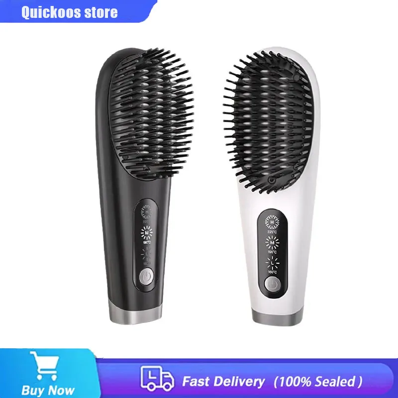 

Wireless Hair Straightener Brush Fast Heated Straightener Brush Ceramic Hair Curler Anti-scalding Multifunctional Heating Comb