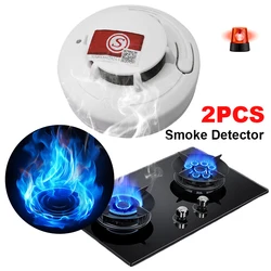 1/2Pcs Wireless Fire Smoke Detector Gas Sensor Home Fire Alarm Smoke Detector Sensitive Smoke Detector Home Security System