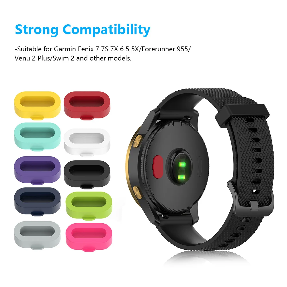 شحن ميناء الغبار التوصيل غطاء حماية غطاء ل Garmin Fenix 7 7S 7X 6 5 5X Venu 2 ساعة غطاء غبار غطاء مكافحة الغبار التوصيل