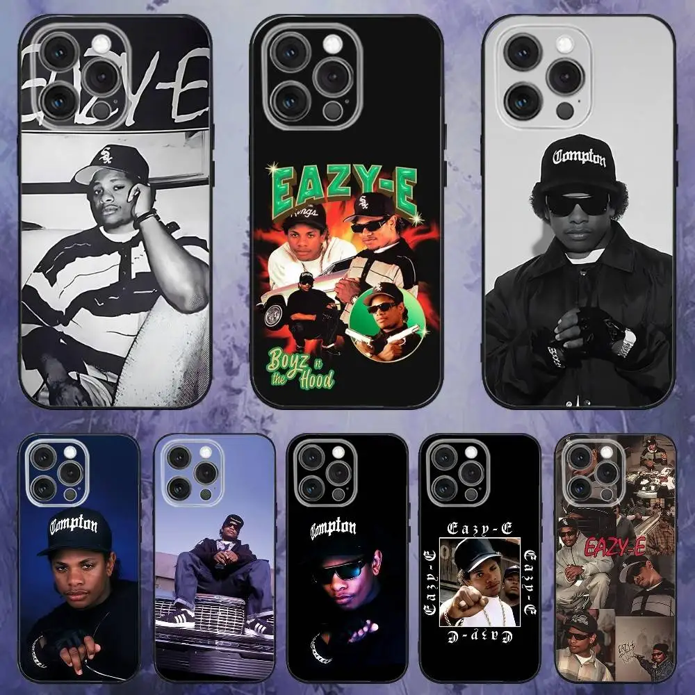Rapper E-Eazy E Phone Case For iPhone 17,16,15,14,13,12,Pro,Max,Plus,E,SE4,Air,Mini Black Soft Box