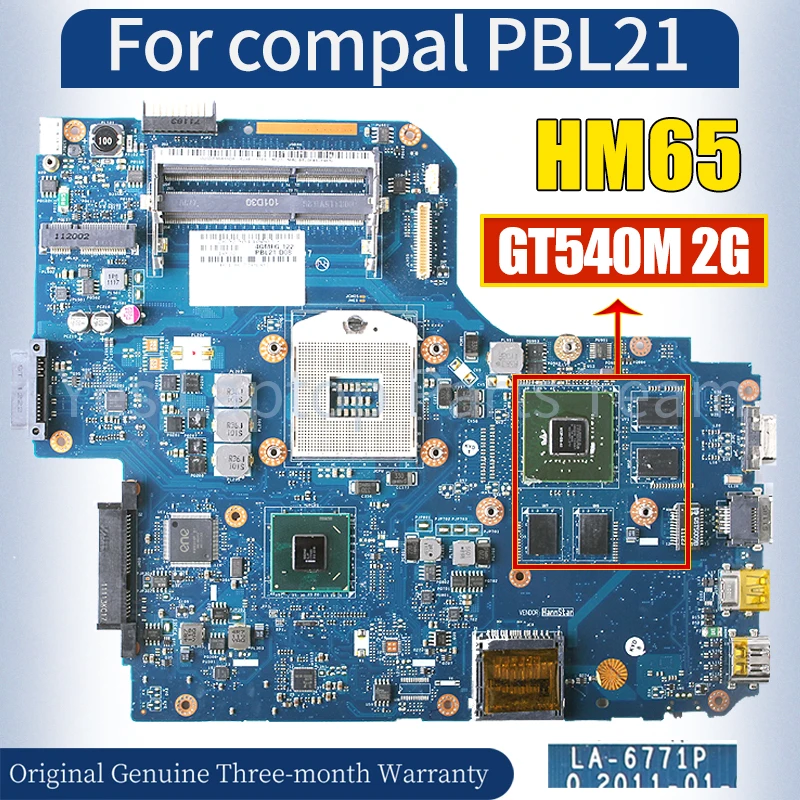 

LA-6771P For compal PBL21 Laptop Mainboard Notebook Motherboard HM65 GT540M 2G 100％ Tested