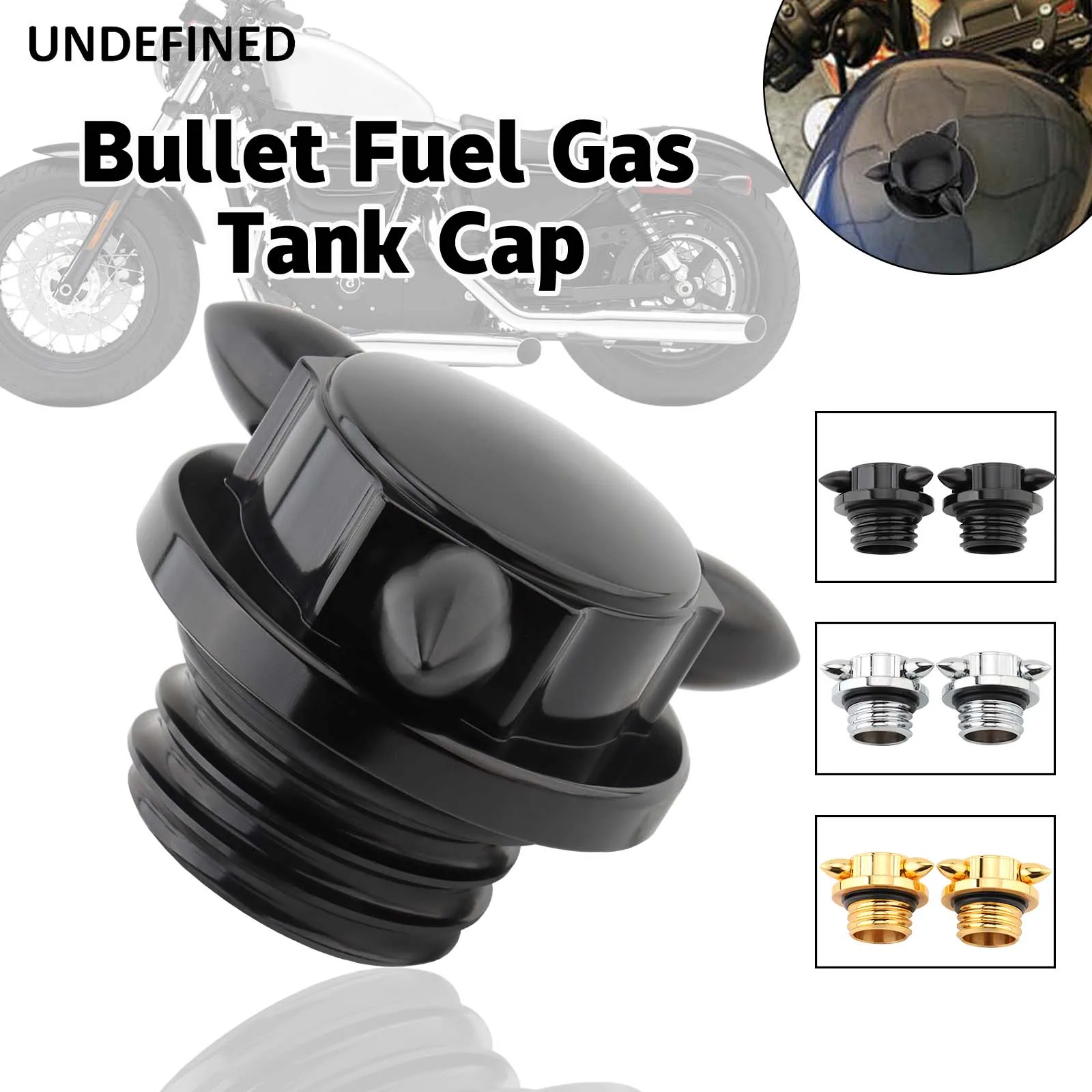 Motorcycle Bullet Fuel Gas Tank Cap Fit For Harley Sportster XL 883 1200 Softail Road King Dyna  Left/Right-hand Thread Oil Cap