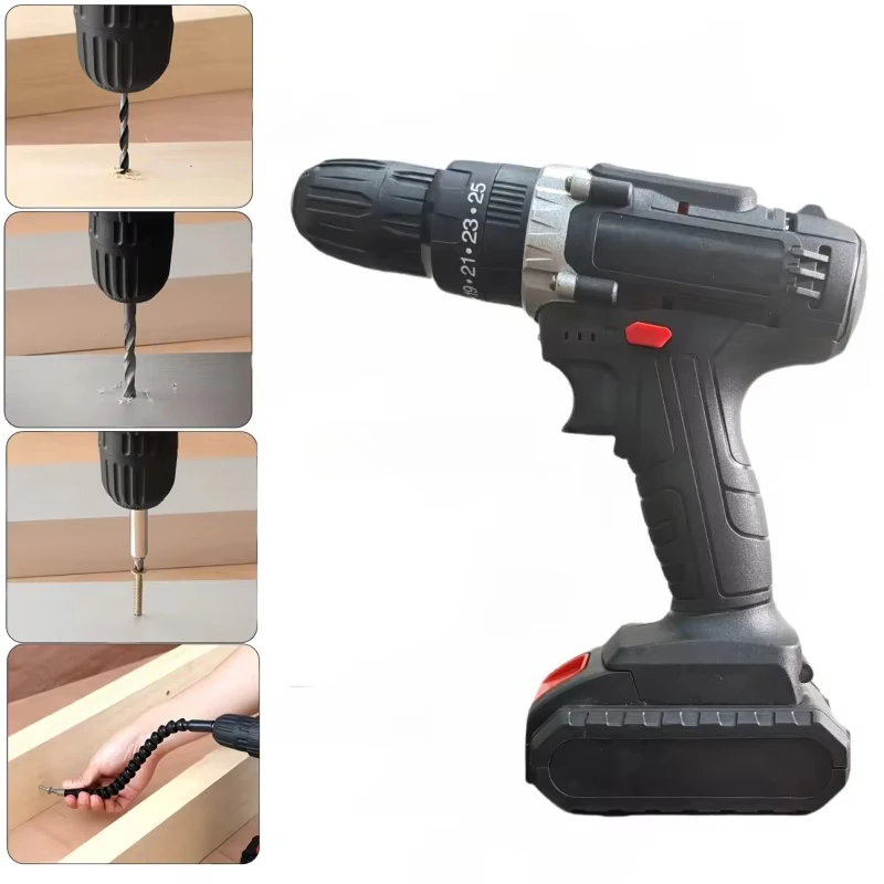 مثقاب صغير يدويا ومطرقة مثقاب محرك بطارية مصدر طاقة متغير السرعة للخشب DIY دعم OEM قابل للتخصيص #4