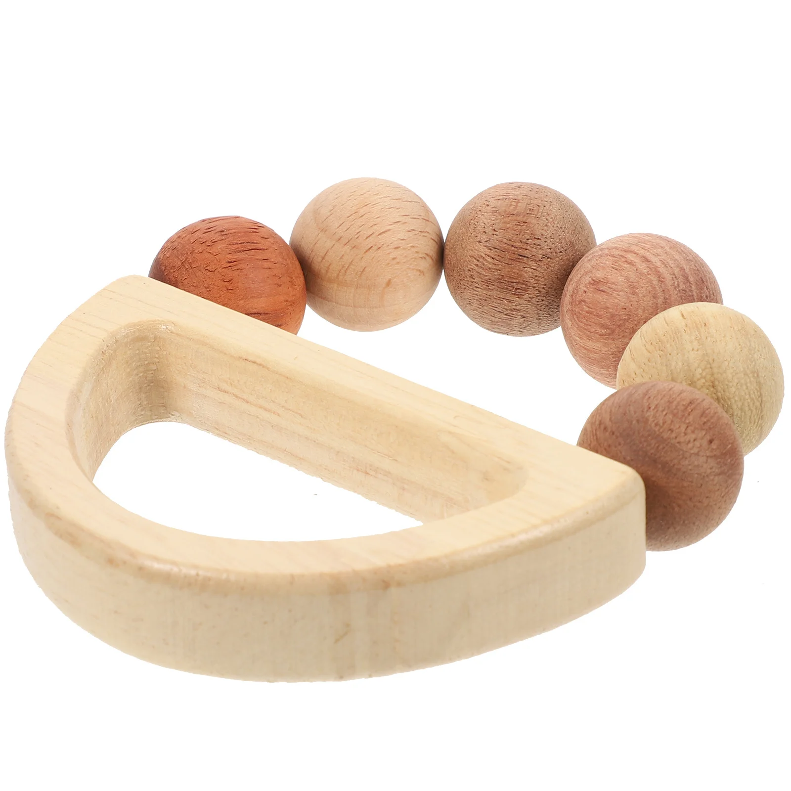 Chocalho de madeira para bebês, engraçado, educacional, agarrar, brincando infantil, aprendizagem, superfície macia, portátil, som de chocalho para recém-nascidos