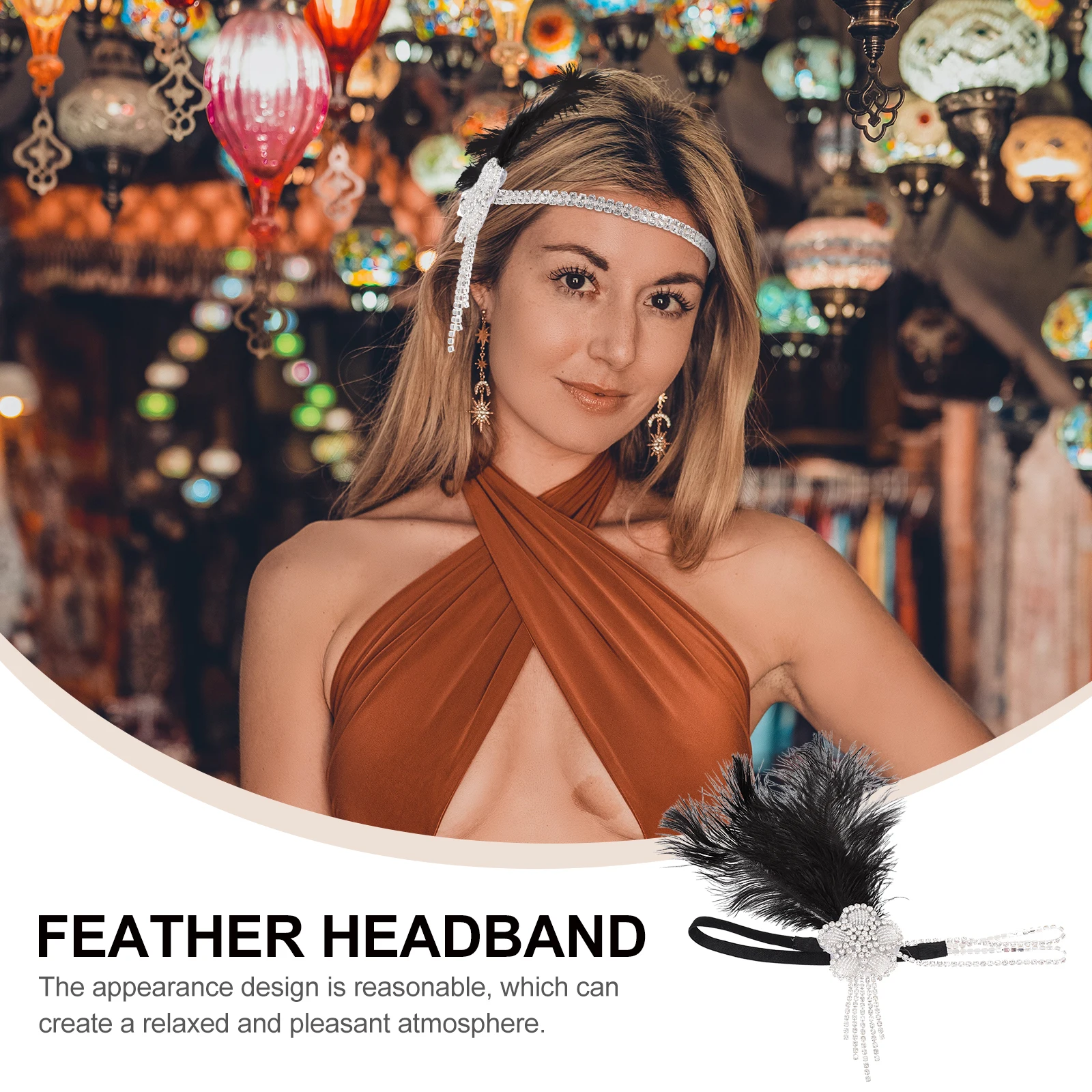 

Elegant Plume Tassel Headband Women Cosplay Headdress Costume Hairwear Hairband Festival Masquerade Performance