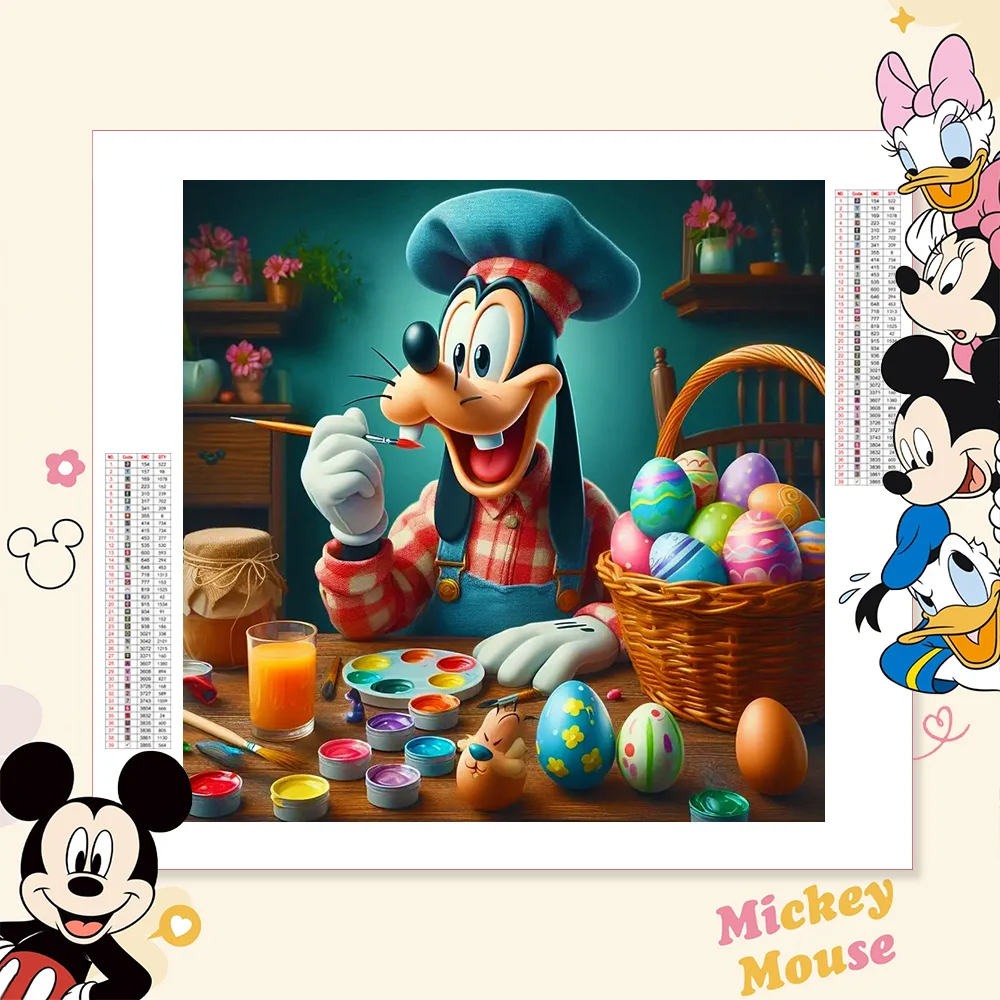 Disney Cartoon Diamond Painting Goofy Mosaic Set Embroidery Egg Full Display Rhinestone Pictures Colorful Christmas Decor Gift