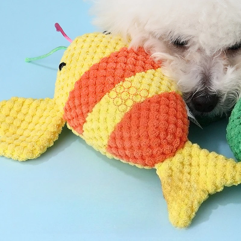 

Creative Pineapple Velvet Dog Bite Toy Interactive Teeth Grinding Plush Dog Voice Fish Training Pet Soothing Toy Velvet