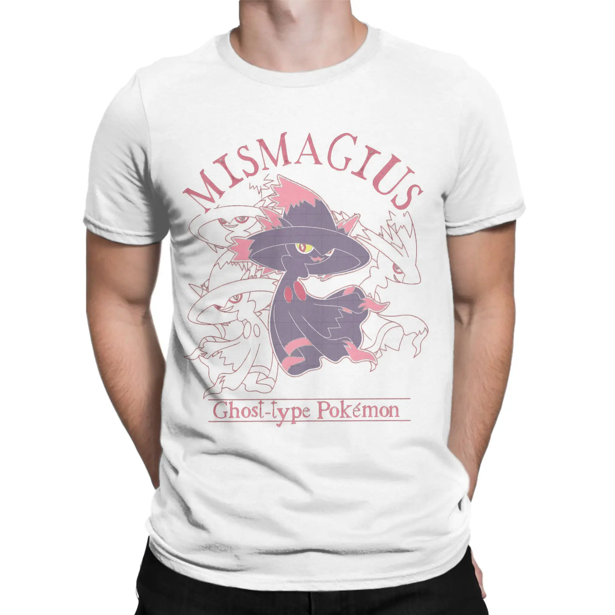Men Pokemon Mismagius Big & Tall T Shirts  Pure Cotton Clothing Novelty Short Sleeve Crew Neck Tees Plus Size T-Shirt
