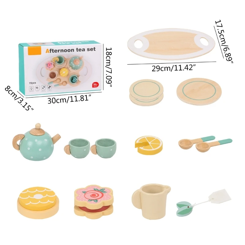 1Set Toddler Gift Role-Play Toy Simulation Afternoon Tea Dessert Toy