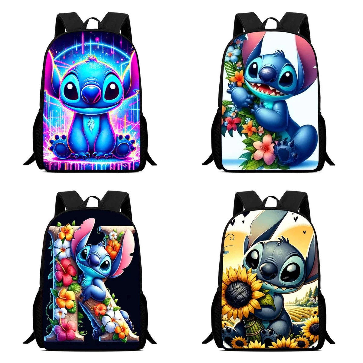

15-дюймовые школьные сумки Disney Stitch с героями мультфильмов для мальчиков и девочек, школьный рюкзак для детей Диснея в возрасте от 5 до 10 лет, легкий и прочный детский рюкзак