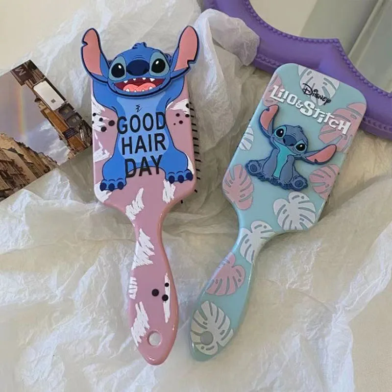 Disney-Anime Cartoon Combs para Crianças, Lilo e Stitch, Mickey e Minnie Mouse, Almofada de Ar, Massagem Pente, Escova de Cabelo para Meninas