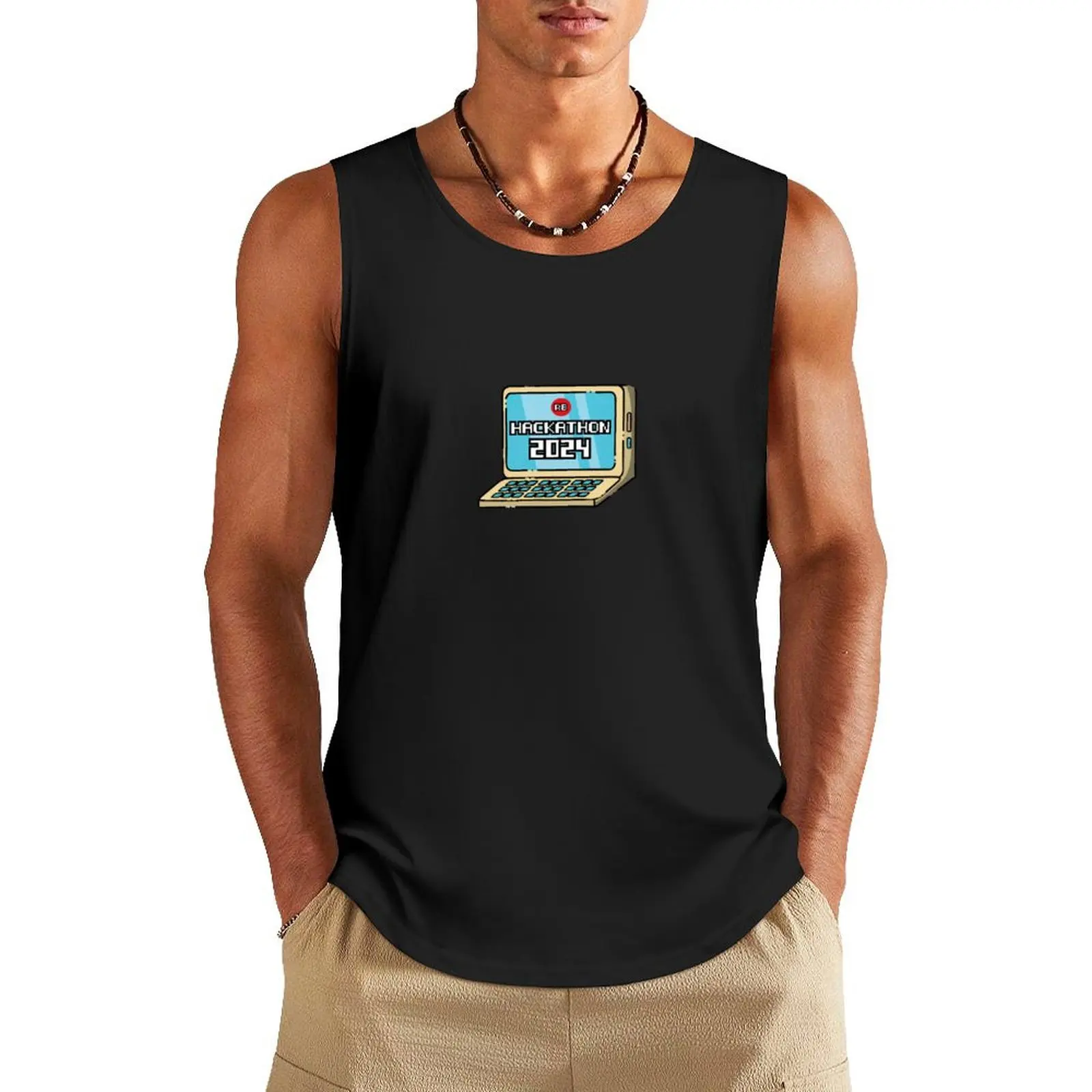 Hackathon 2024 Tank Top Men's gym t-shirts Gym t-shirt man Bodybuilding clothing man Men sleeveless tee