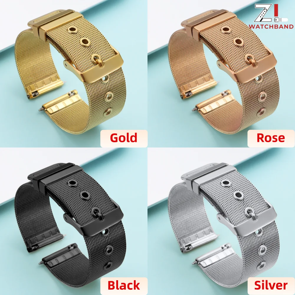 Quick Release Milanese Strap 18mm 20mm 22mm Universal Bracelet 0.4mm Mesh Stainless Steel Watchband for Omega for DW Metal Wrist