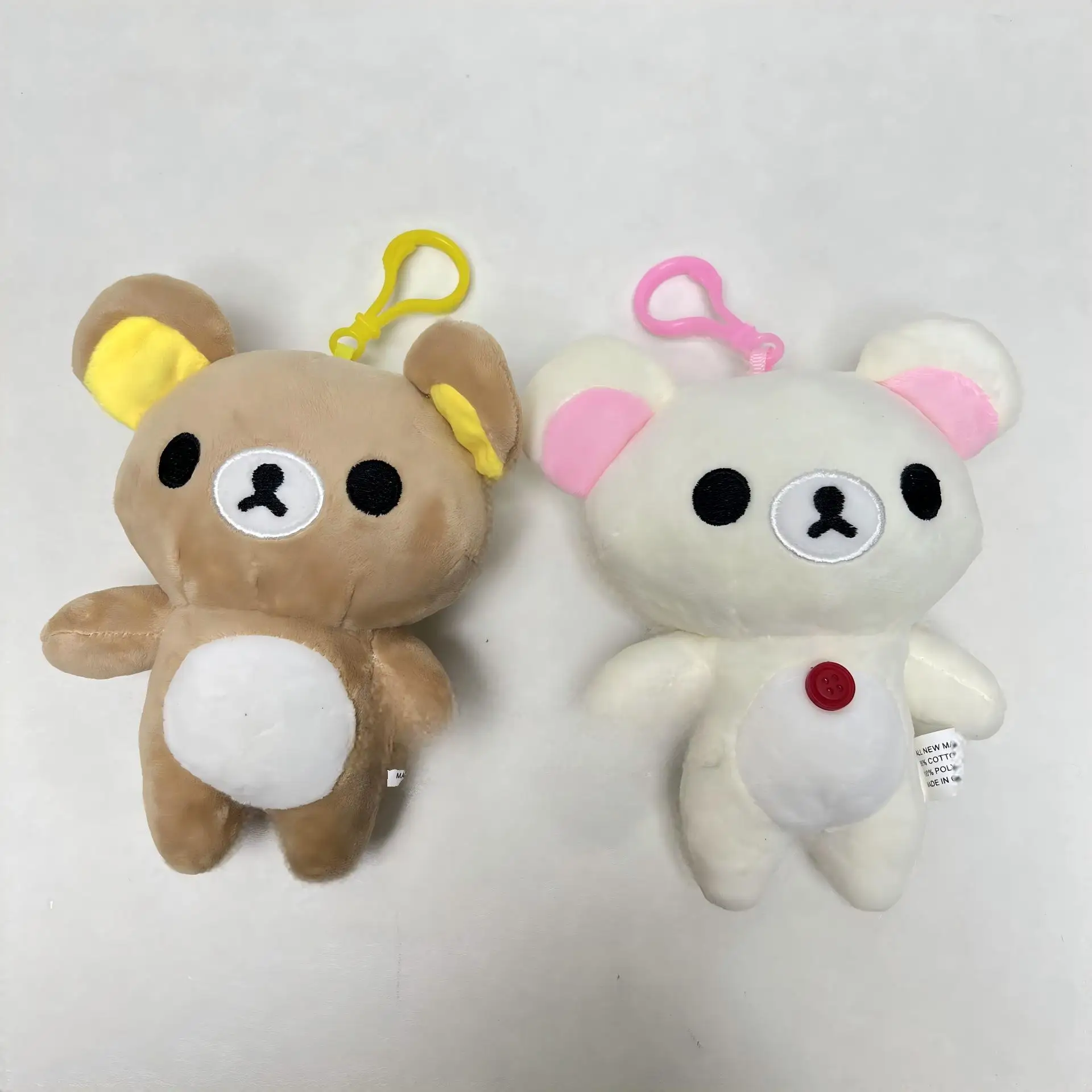 

2026 Cute Rilakkuma Korilakkuma Bear Plush Keychains Kawaii Brown White Bear Stuffe Doll Mascot Small Pendant Birthday Gifts.