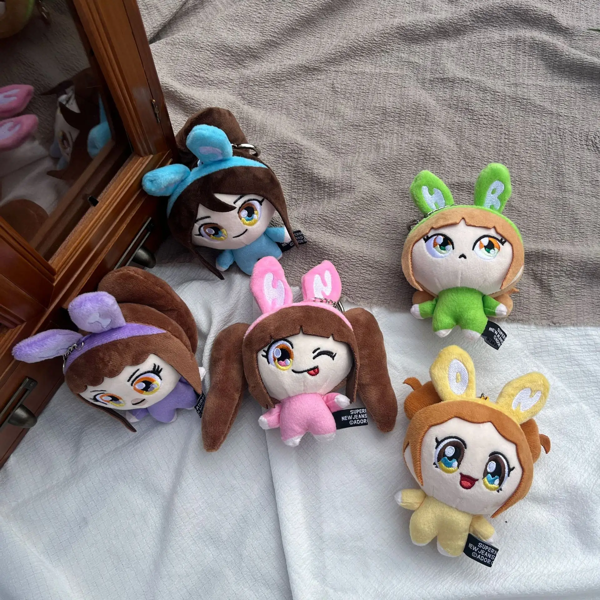 Juguetes colgantes de peluche de Anime NEWJEANS, Minji, Hanni, Pamela, Haerin, hyeen, muñecas de peluche para niñas, llavero, bolsa de decoración, regalos de Peluches