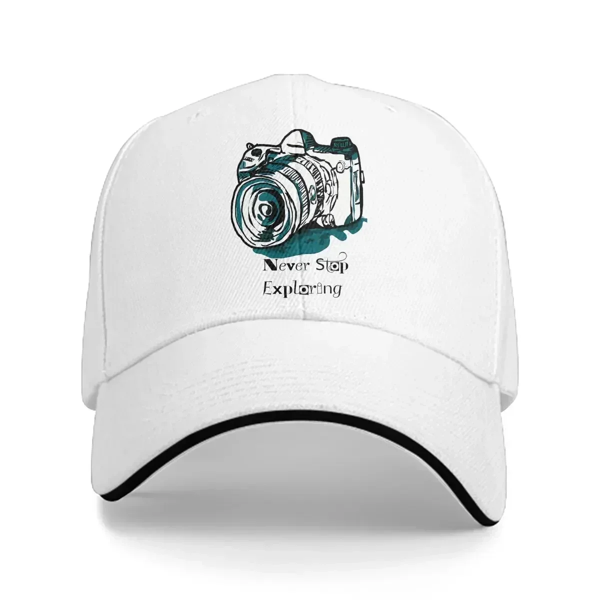 Pure Color Dad Hats Never Stop Men's Hat Sun Visor Baseball Caps Photographer Camera Patent Peaked Cap