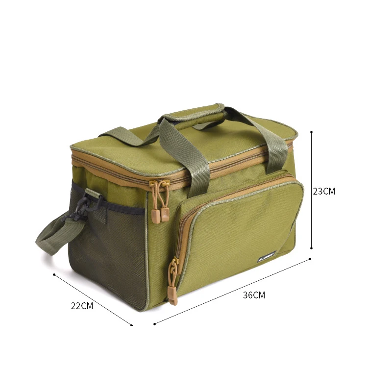 Multifunctiona Large Capacity Fishing Portable Durable Canvas Fishing Shoulder Bag Pack Fishing Tackle Bag Fishing Lure Reel Bag