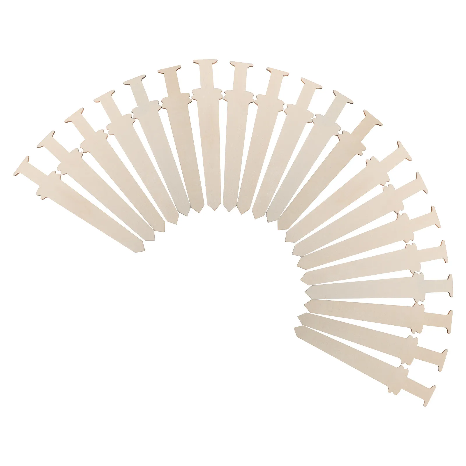 20Pcs Wood Pirate Sword Unfinished Smooth Surface DIY Craft Kit for Kids Parties Role Play Costume Props Handmade Art Projects