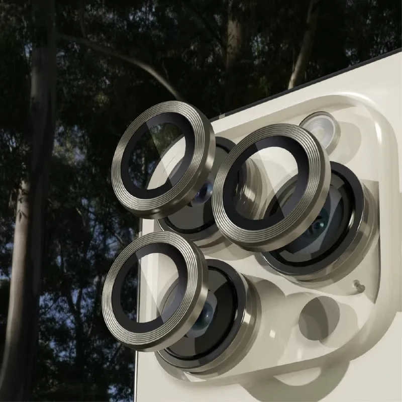 2-3 Buah Pelindung Lensa Kamera 3D untuk IPhone 15 16 17 Pro Max 14 Pro Max 15 Plus 13 Penutup Pelindung Kaca Tempered Mini