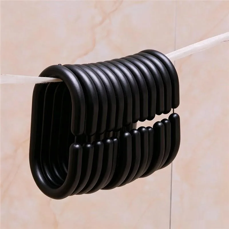 C-Type Shower Clips 29 pcs, Easy Snap-On Closure, Durable Plastic Body, for Moist Environment, Multipurpose